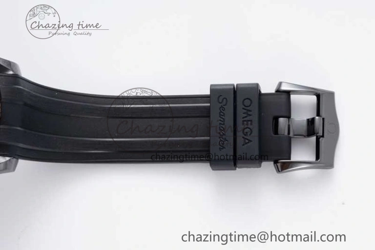 Seamaster Diver 300M ORF 1:1 Best Edition Black Ceramic  TI Black Dial on Black Rubber Strap A FlexibleFit 7793