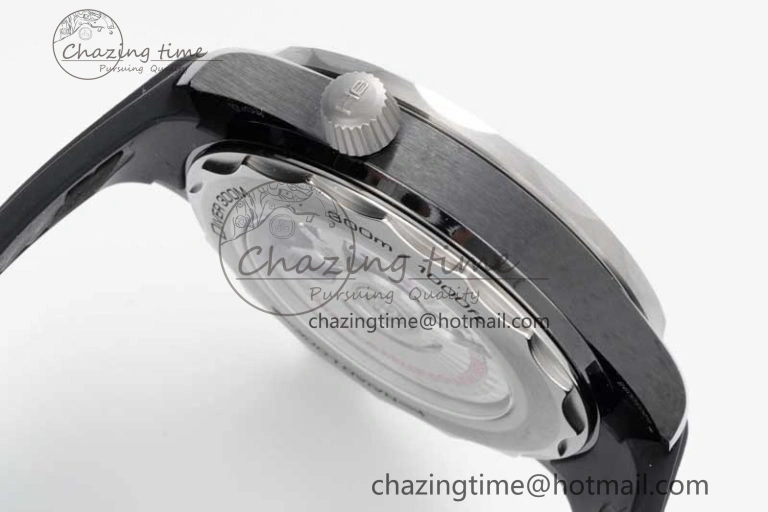Seamaster Diver 300M ORF 1:1 Best Edition Black Ceramic  TI Black Dial on Black Rubber Strap A FlexibleFit 7793