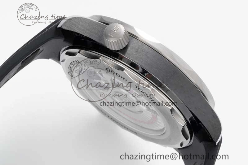 Seamaster Diver 300M ORF 1:1 Best Edition Black Ceramic  TI Black Dial on Black Rubber Strap A FlexibleFit 7793
