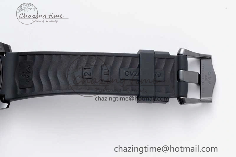 Seamaster Diver 300M ORF 1:1 Best Edition Black Ceramic  TI Black Dial on Black Rubber Strap A FlexibleFit 7793