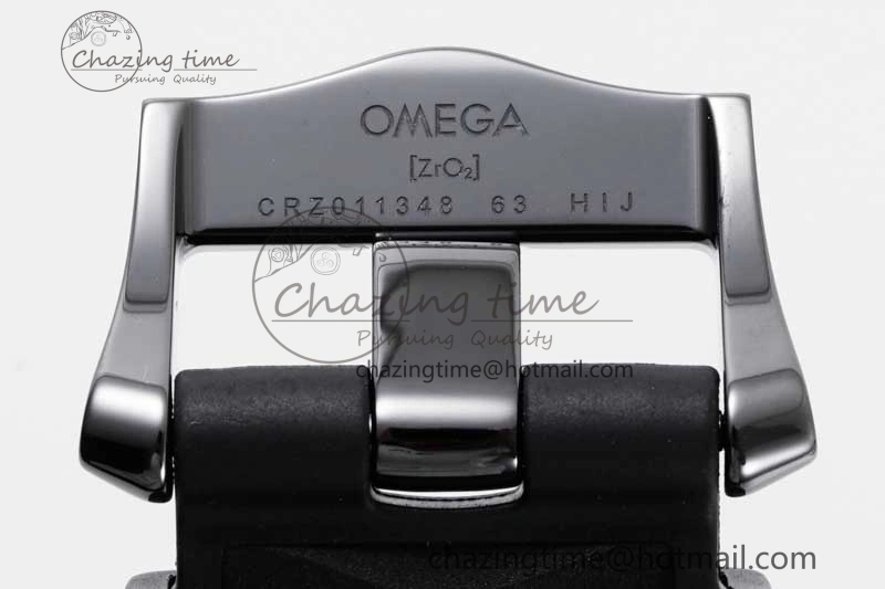 Seamaster Diver 300M ORF 1:1 Best Edition Black Ceramic  TI Black Dial on Black Rubber Strap A FlexibleFit 7793