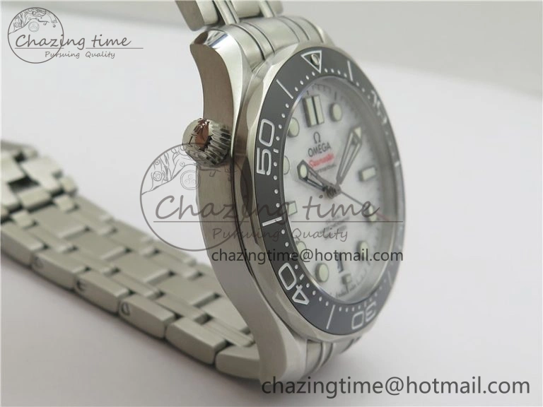 Seamaster Diver 300M ORF 1:1 Best Edition Black Ceramic White Dial on SS Bracelet A Durable 7865