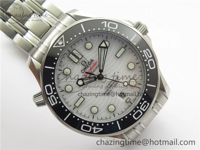 Seamaster Diver 300M ORF 1:1 Best Edition Black Ceramic White Dial on SS Bracelet A Durable 7865
