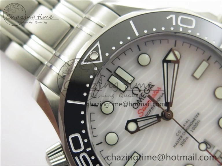 Seamaster Diver 300M ORF 1:1 Best Edition Black Ceramic White Dial on SS Bracelet A Durable 7865