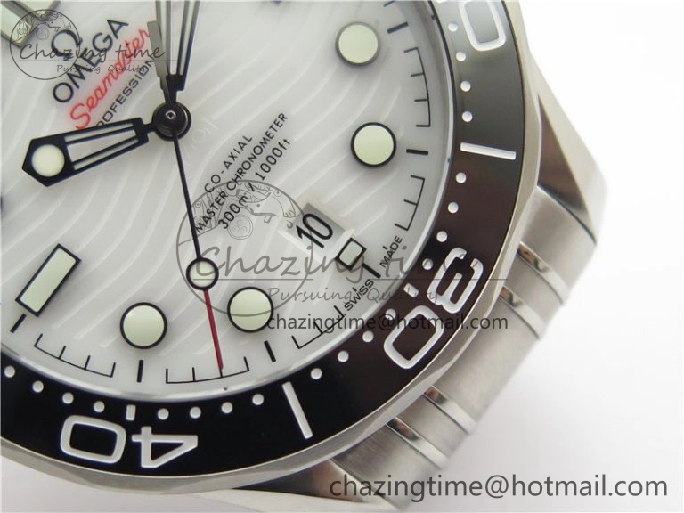 Seamaster Diver 300M ORF 1:1 Best Edition Black Ceramic White Dial on SS Bracelet A Durable 7865