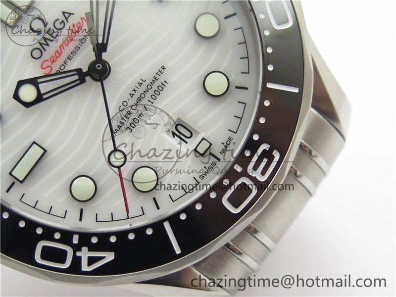 Seamaster Diver 300M ORF 1:1 Best Edition Black Ceramic White Dial on SS Bracelet A Durable 7865