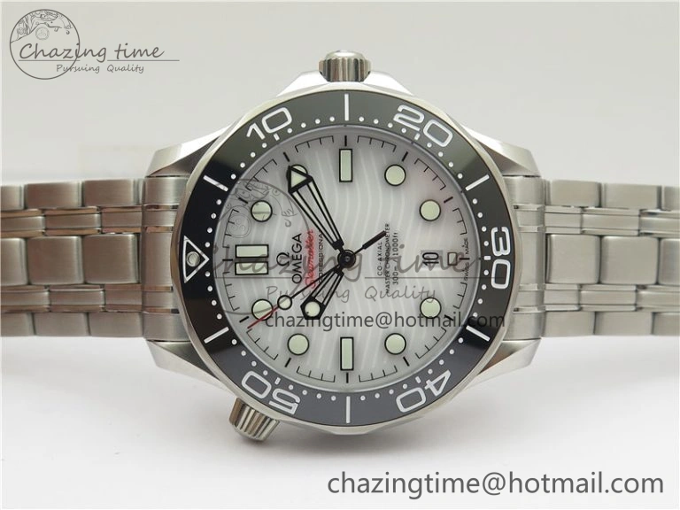 Seamaster Diver 300M ORF 1:1 Best Edition Black Ceramic White Dial on SS Bracelet A Durable 7865