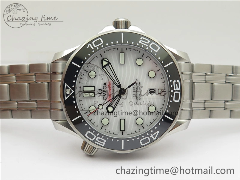 Seamaster Diver 300M ORF 1:1 Best Edition Black Ceramic White Dial on SS Bracelet A Durable 7865