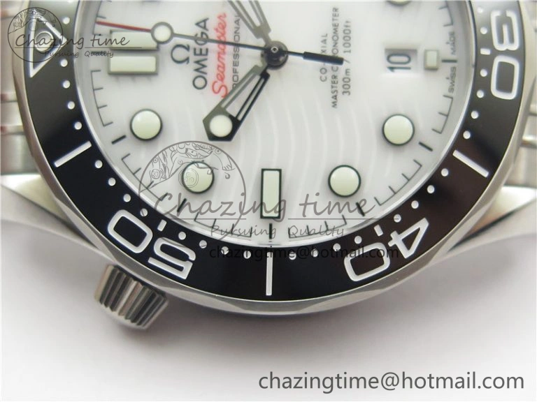 Seamaster Diver 300M ORF 1:1 Best Edition Black Ceramic White Dial on SS Bracelet A Durable 7865