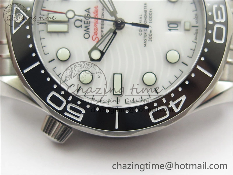 Seamaster Diver 300M ORF 1:1 Best Edition Black Ceramic White Dial on SS Bracelet A Durable 7865
