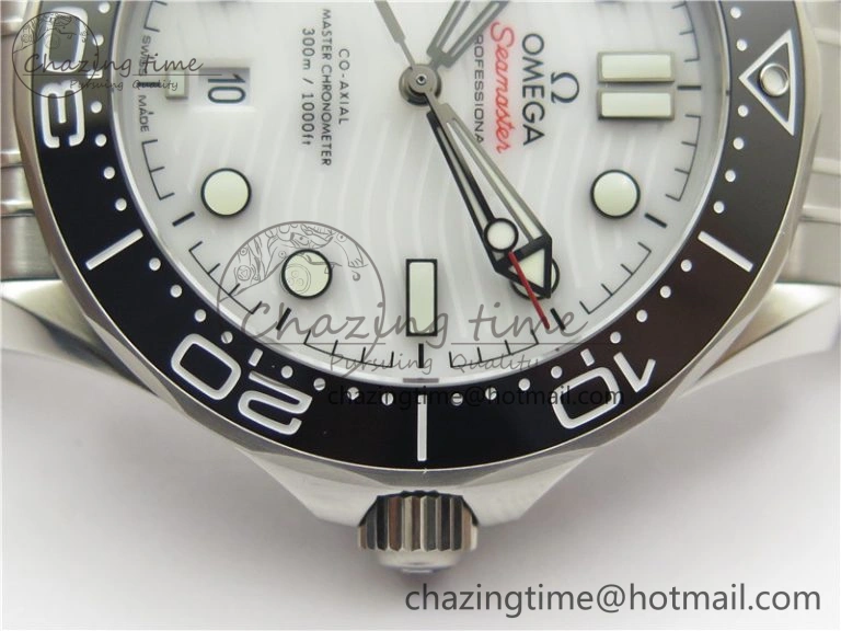 Seamaster Diver 300M ORF 1:1 Best Edition Black Ceramic White Dial on SS Bracelet A Durable 7865