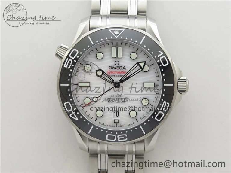 Seamaster Diver 300M ORF 1:1 Best Edition Black Ceramic White Dial on SS Bracelet A Durable 7865