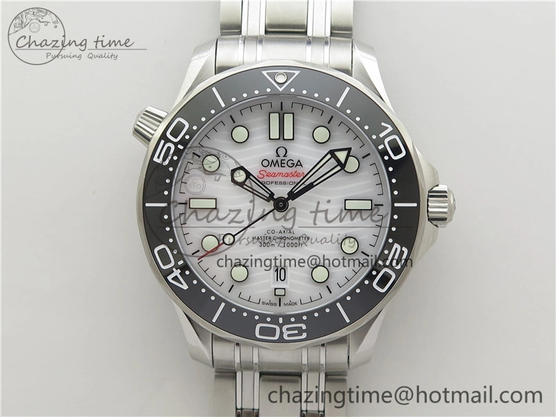 Seamaster Diver 300M ORF 1:1 Best Edition Black Ceramic White Dial on SS Bracelet A Durable 7865