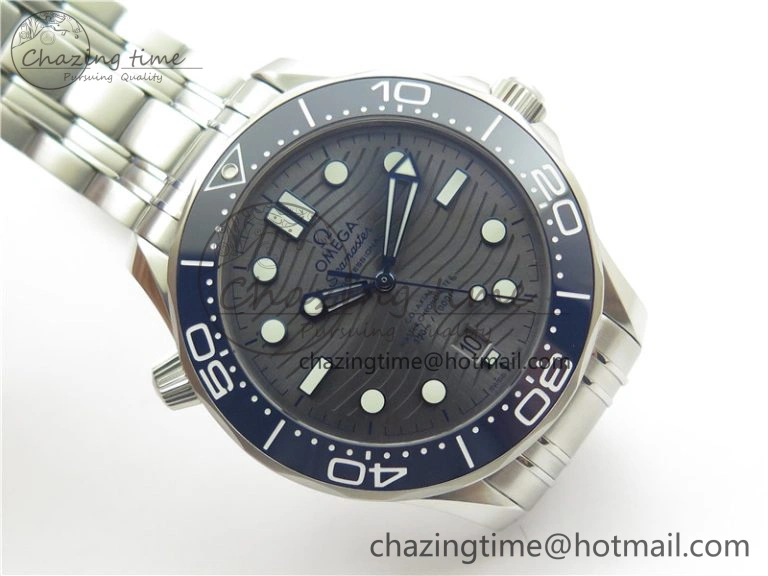 Seamaster Diver 300M ORF 1:1 Best Edition Blue Ceramic Gray Dial on SS Bracelet A Lightweight 7867