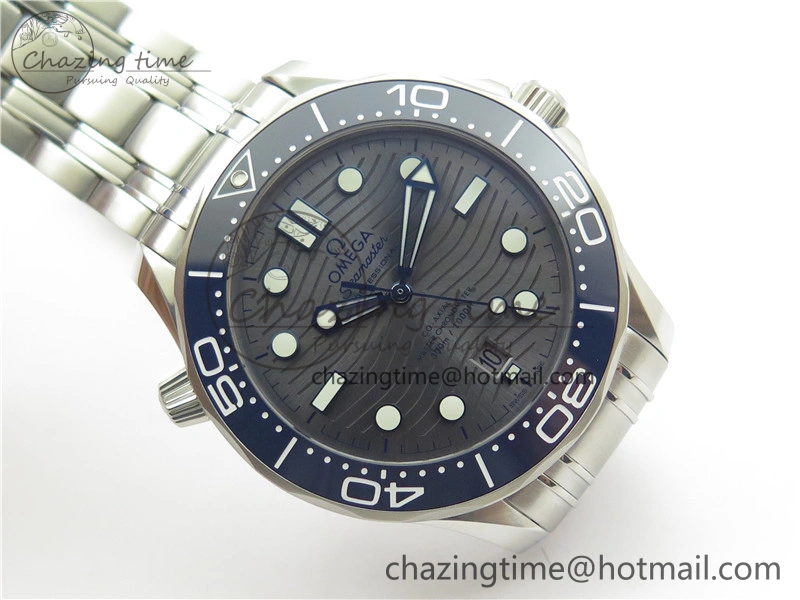 Seamaster Diver 300M ORF 1:1 Best Edition Blue Ceramic Gray Dial on SS Bracelet A Lightweight 7867