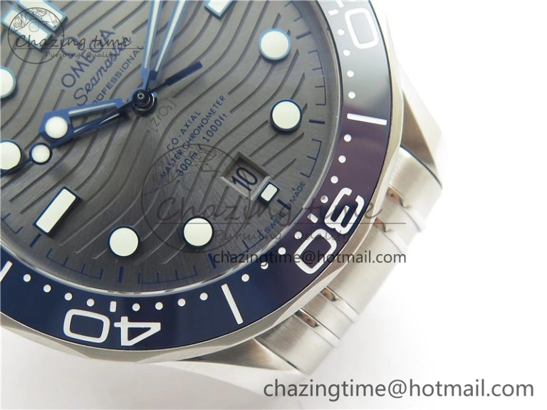 Seamaster Diver 300M ORF 1:1 Best Edition Blue Ceramic Gray Dial on SS Bracelet A Lightweight 7867