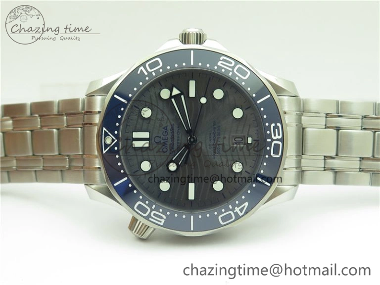 Seamaster Diver 300M ORF 1:1 Best Edition Blue Ceramic Gray Dial on SS Bracelet A Lightweight 7867