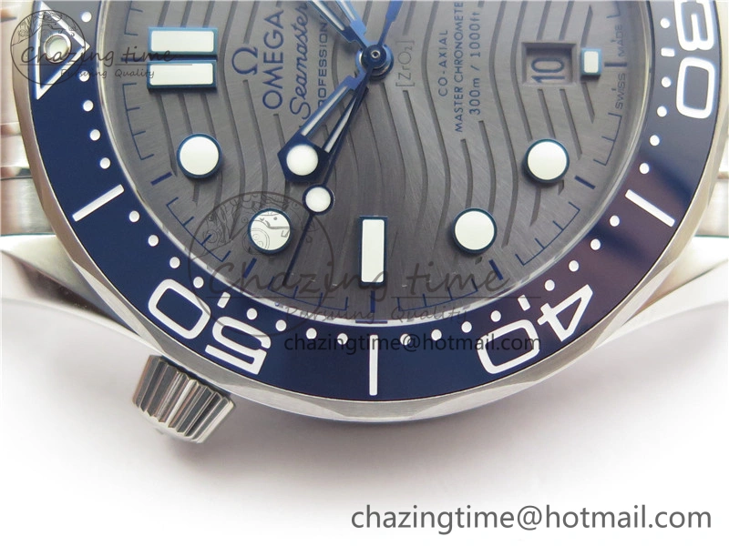 Seamaster Diver 300M ORF 1:1 Best Edition Blue Ceramic Gray Dial on SS Bracelet A Lightweight 7867