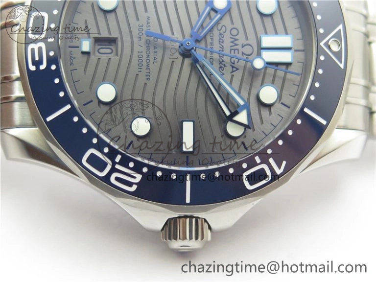 Seamaster Diver 300M ORF 1:1 Best Edition Blue Ceramic Gray Dial on SS Bracelet A Lightweight 7867