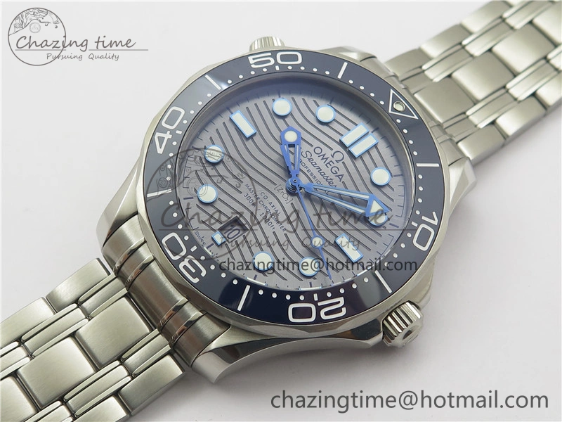 Seamaster Diver 300M ORF 1:1 Best Edition Blue Ceramic Gray Dial on SS Bracelet A Lightweight 7867