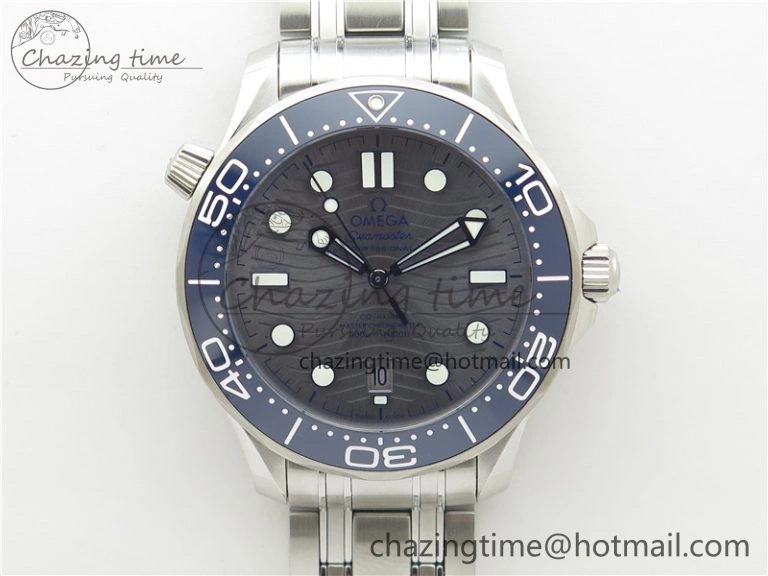 Seamaster Diver 300M ORF 1:1 Best Edition Blue Ceramic Gray Dial on SS Bracelet A Lightweight 7867