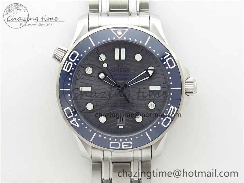 Seamaster Diver 300M ORF 1:1 Best Edition Blue Ceramic Gray Dial on SS Bracelet A Lightweight 7867