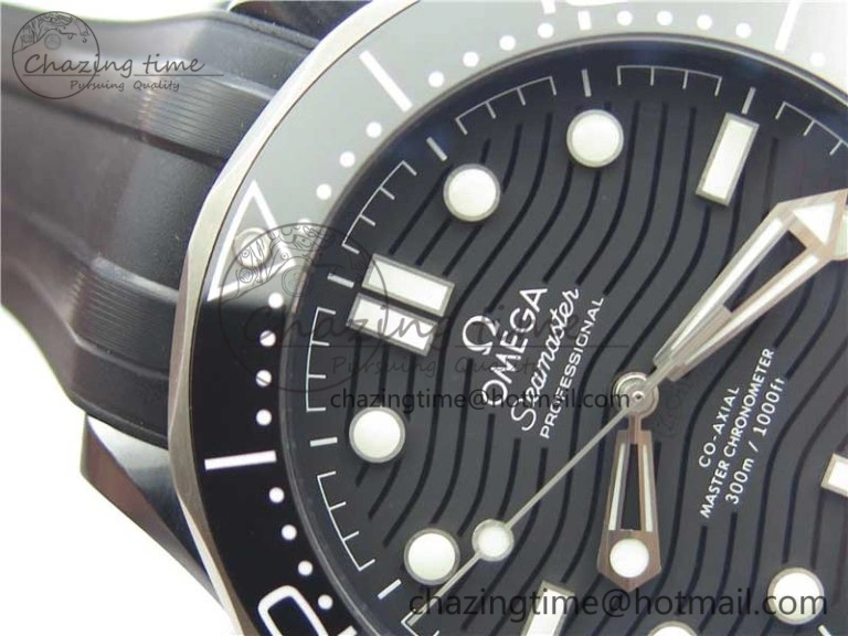 Original Seamaster Diver 300M Real Ceramic Case VSF 1:1 Best Edition on Black Rubber Strap A8806 (Free Nato) 7935