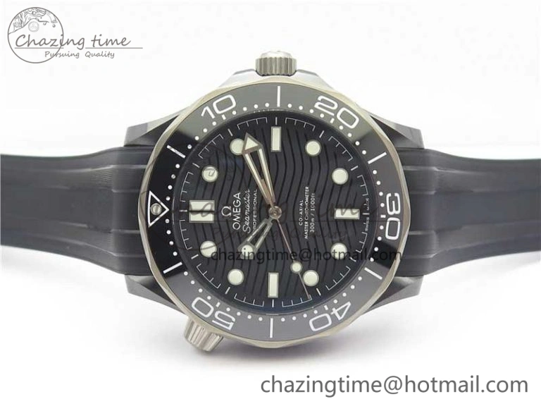 Original Seamaster Diver 300M Real Ceramic Case VSF 1:1 Best Edition on Black Rubber Strap A8806 (Free Nato) 7935