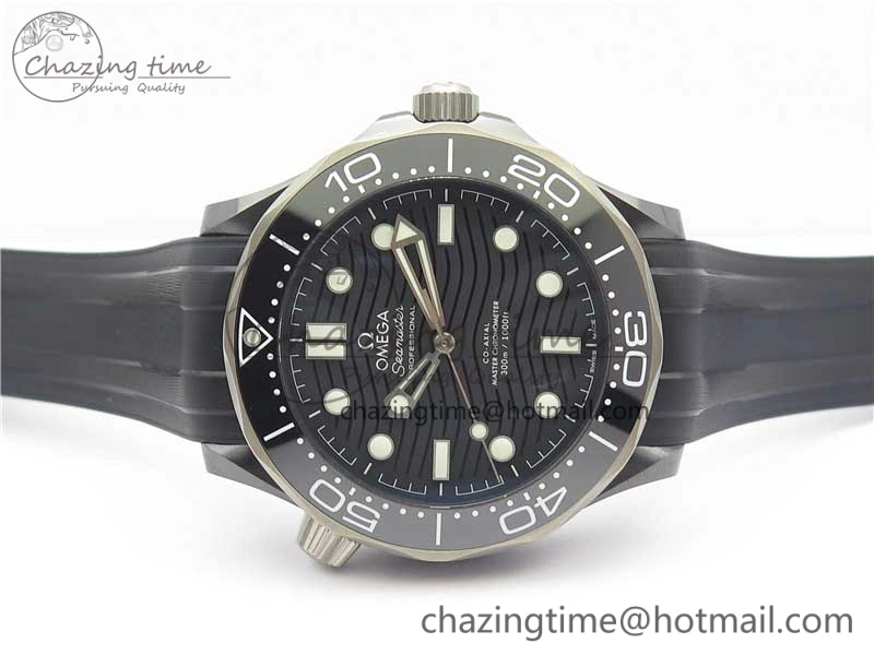 Original Seamaster Diver 300M Real Ceramic Case VSF 1:1 Best Edition on Black Rubber Strap A8806 (Free Nato) 7935
