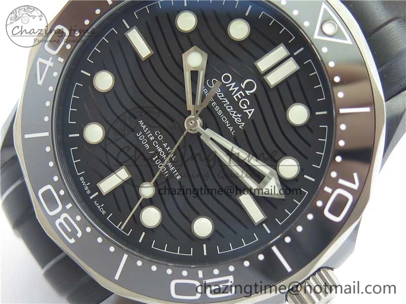 Original Seamaster Diver 300M Real Ceramic Case VSF 1:1 Best Edition on Black Rubber Strap A8806 (Free Nato) 7935