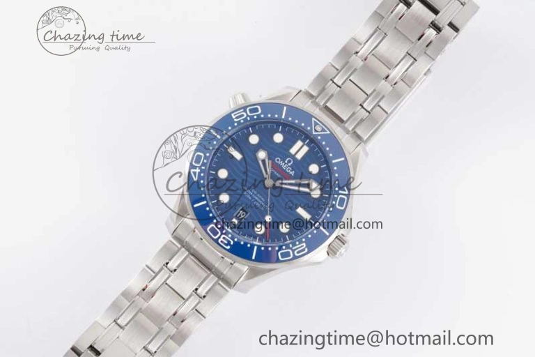 Neat Seamaster Diver 300M SS Blue Ceramic Bezel JVSF 1:1 Best Edition Blue Dial on SS Bracelet A 7792