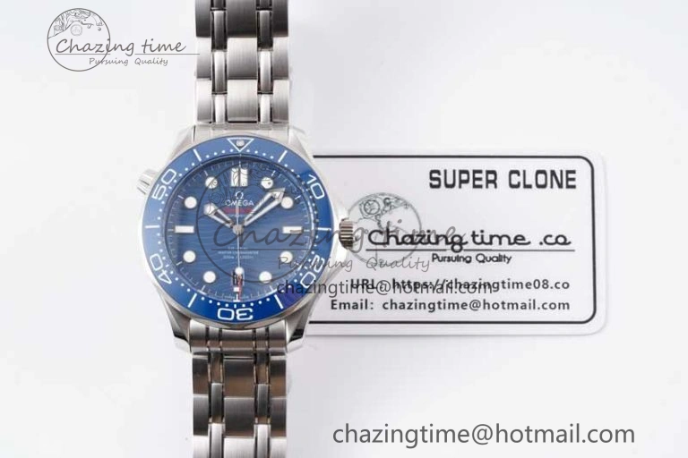 Neat Seamaster Diver 300M SS Blue Ceramic Bezel JVSF 1:1 Best Edition Blue Dial on SS Bracelet A 7792