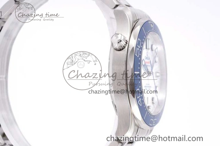 Seamaster Diver 300M SS Blue Ceramic Bezel JVSF 1:1 Best Edition White Dial on SS Bracelet A Classic 7791