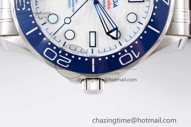 Seamaster Diver 300M SS Blue Ceramic Bezel JVSF 1:1 Best Edition White Dial on SS Bracelet A Classic 7791