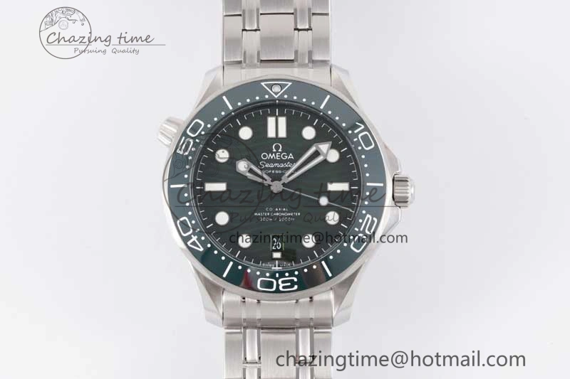 Seamaster Diver 300M SS Green Ceramic Bezel JVSF 1:1 Best Edition Green Dial on SS Bracelet A OnTrend 7788