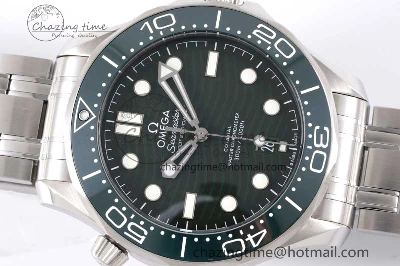 Seamaster Diver 300M SS Green Ceramic Bezel JVSF 1:1 Best Edition Green Dial on SS Bracelet A OnTrend 7788