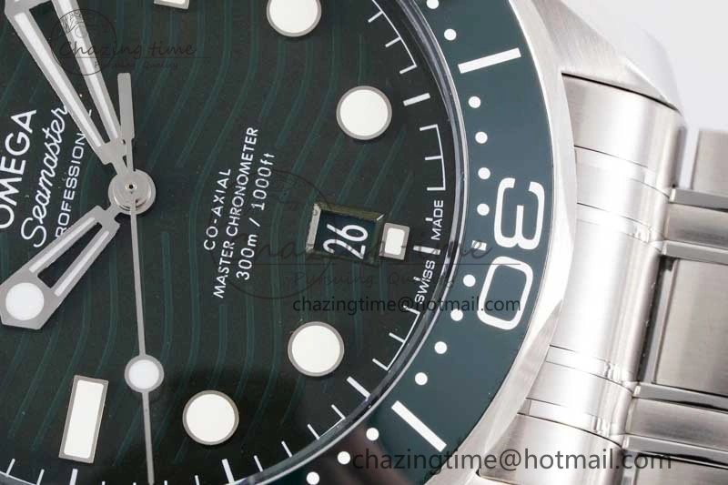 Seamaster Diver 300M SS Green Ceramic Bezel JVSF 1:1 Best Edition Green Dial on SS Bracelet A OnTrend 7788