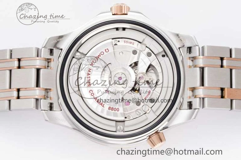 SunProtective Seamaster Diver 300M SS RG Blue Ceramic Bezel JVSF 1:1 Best Edition Blue Dial on SS RG Bracelet A 7785