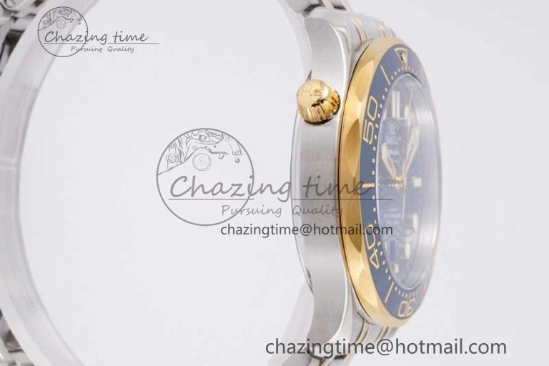 Seamaster Diver 300M SS YG Blue Ceramic Bezel JVSF 1:1 Best Edition Blue Dial on SS YG Bracelet A EyeCatching 7784