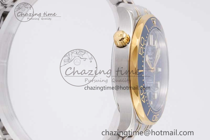 Seamaster Diver 300M SS YG Blue Ceramic Bezel JVSF 1:1 Best Edition Blue Dial on SS YG Bracelet A EyeCatching 7784