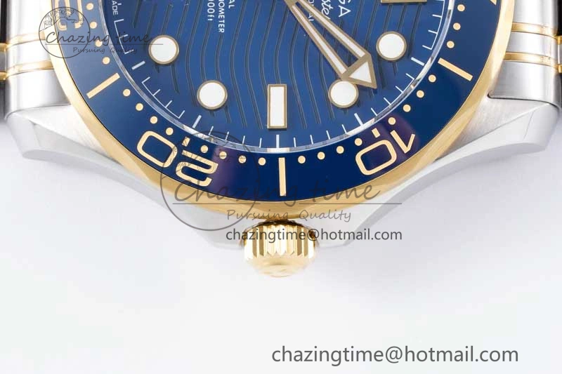 Seamaster Diver 300M SS YG Blue Ceramic Bezel JVSF 1:1 Best Edition Blue Dial on SS YG Bracelet A EyeCatching 7784