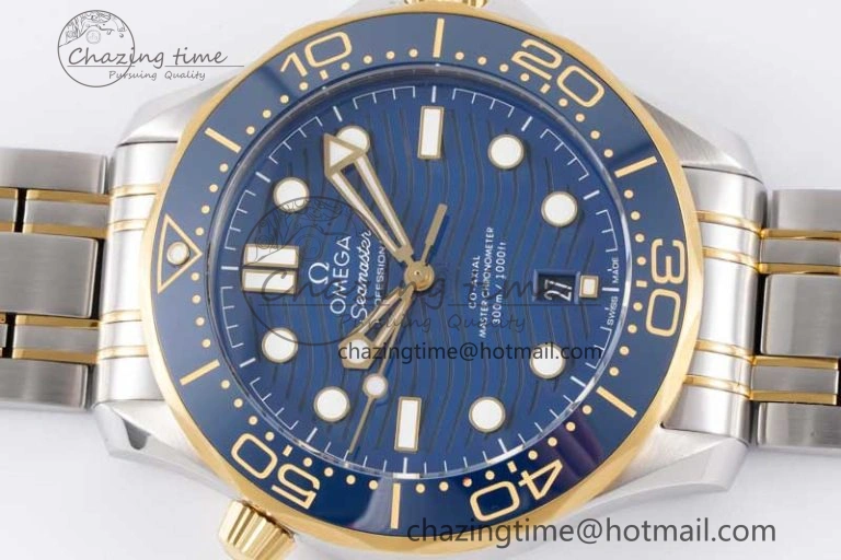 Seamaster Diver 300M SS YG Blue Ceramic Bezel JVSF 1:1 Best Edition Blue Dial on SS YG Bracelet A EyeCatching 7784