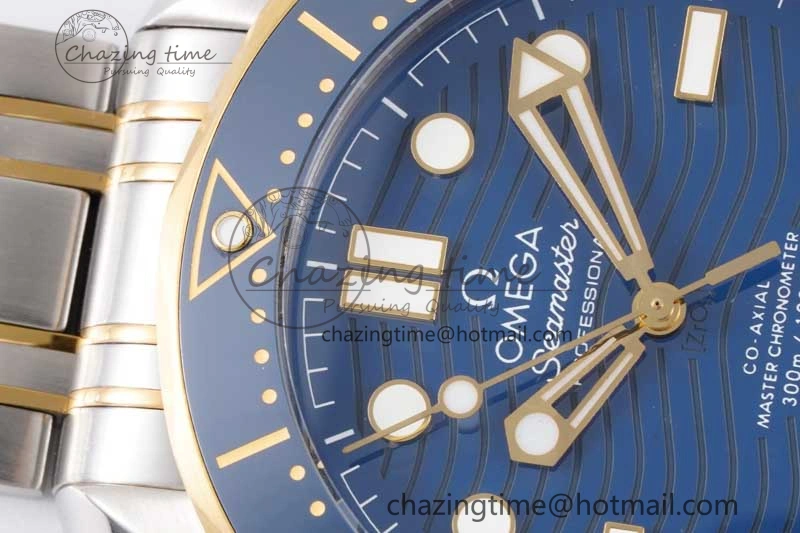Seamaster Diver 300M SS YG Blue Ceramic Bezel JVSF 1:1 Best Edition Blue Dial on SS YG Bracelet A EyeCatching 7784