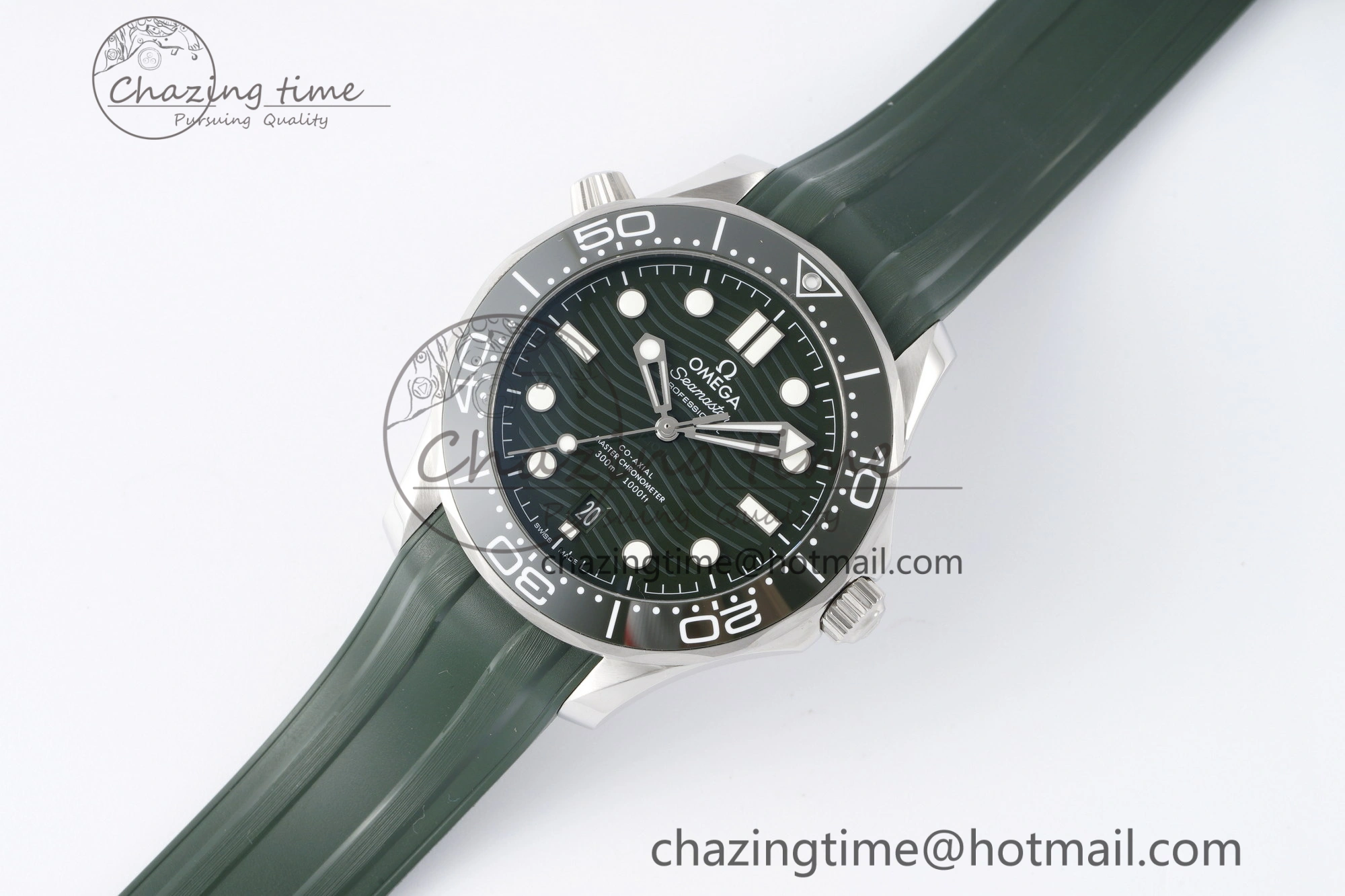 Youthful Seamaster Diver 300M VSF 1:1 Best Edition Green Ceramic Green Dial on Green Rubber Strap A8800 V 7827