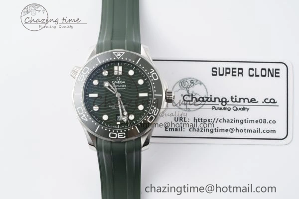Youthful Seamaster Diver 300M VSF 1:1 Best Edition Green Ceramic Green Dial on Green Rubber Strap A8800 V 7827