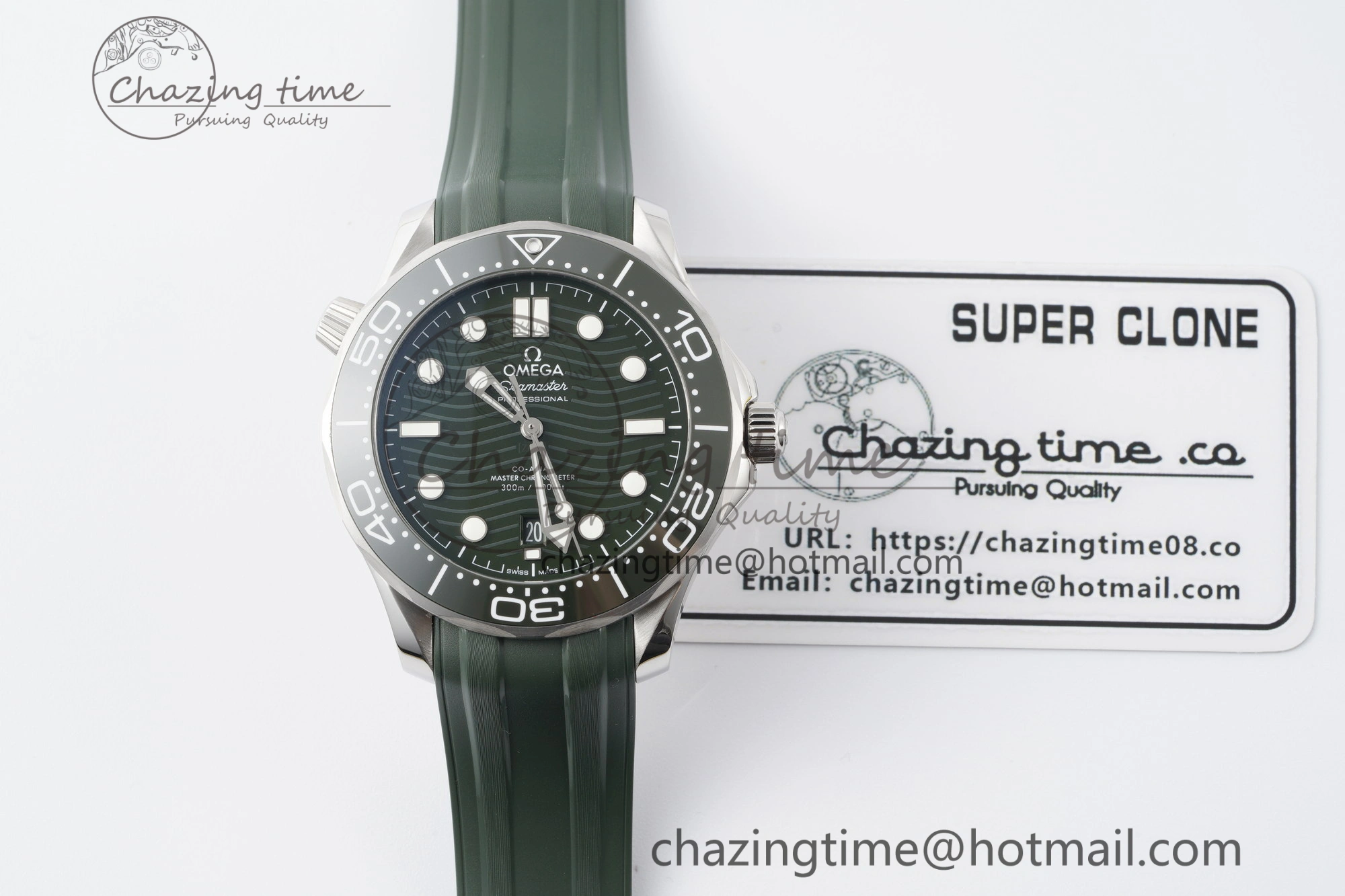 Youthful Seamaster Diver 300M VSF 1:1 Best Edition Green Ceramic Green Dial on Green Rubber Strap A8800 V 7827