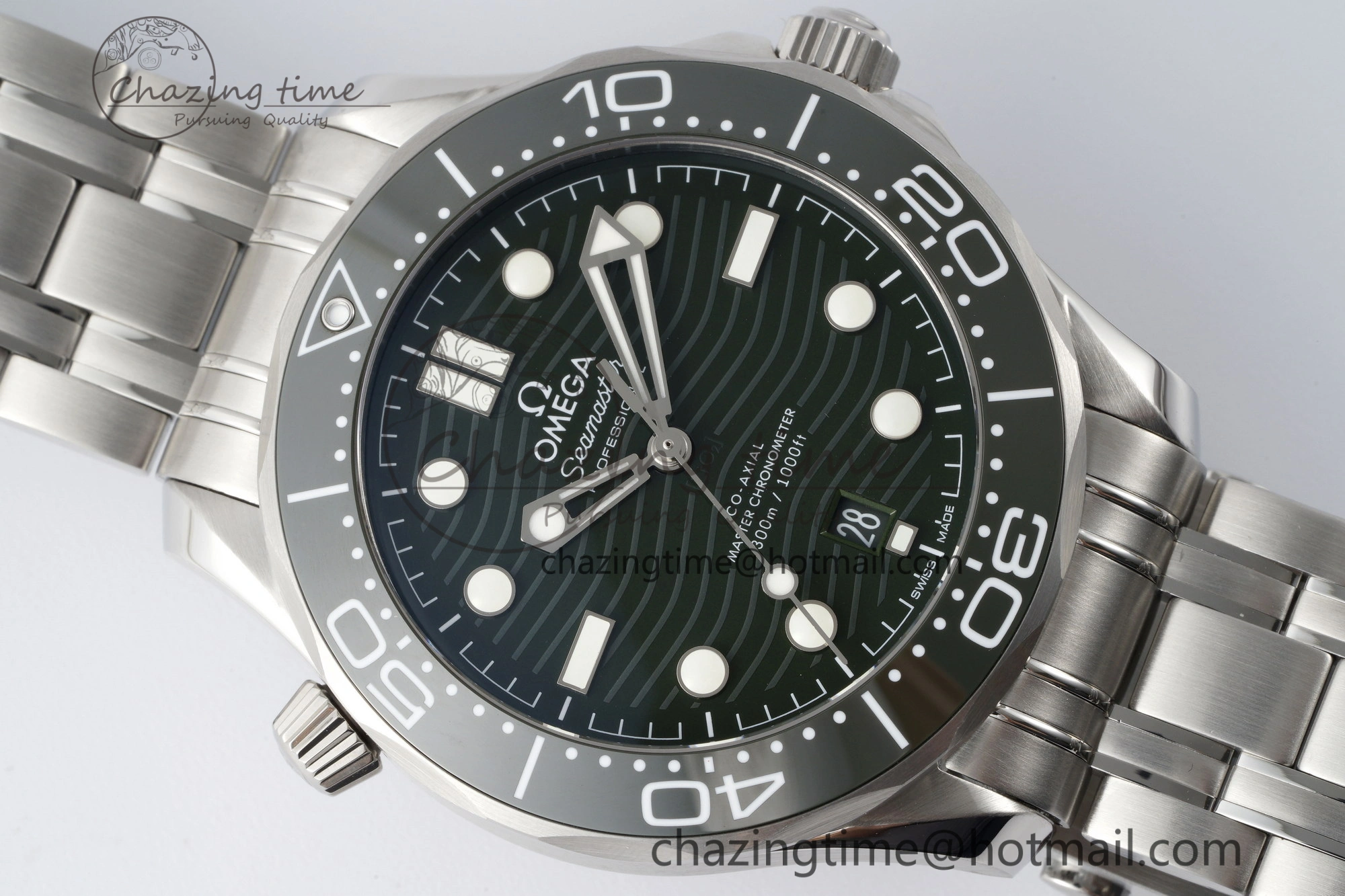 Supportive Seamaster Diver 300M VSF 1:1 Best Edition Green Ceramic Green Dial on SS Bracelet A8800 V 7824