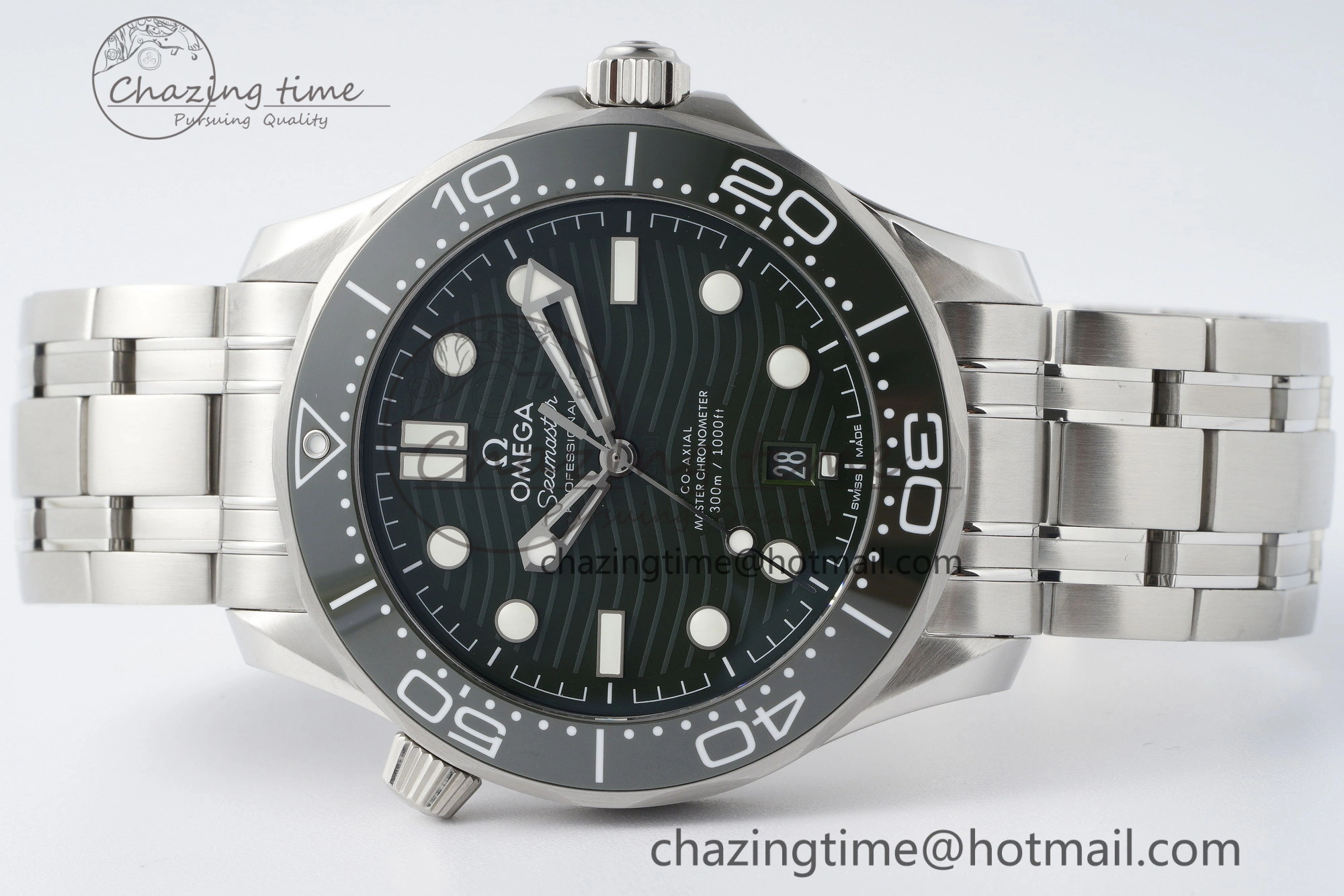Supportive Seamaster Diver 300M VSF 1:1 Best Edition Green Ceramic Green Dial on SS Bracelet A8800 V 7824