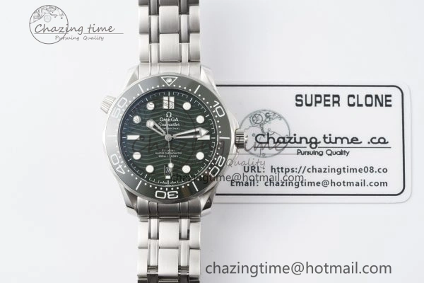 Supportive Seamaster Diver 300M VSF 1:1 Best Edition Green Ceramic Green Dial on SS Bracelet A8800 V 7824