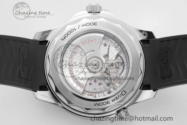 Seamaster Diver 300M ZF 1:1 Best Edition Black Ceramic Black Dial on Black Rubber Strap A Lightweight 7821